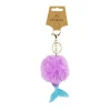Blue Mermaid PomPom Keyring