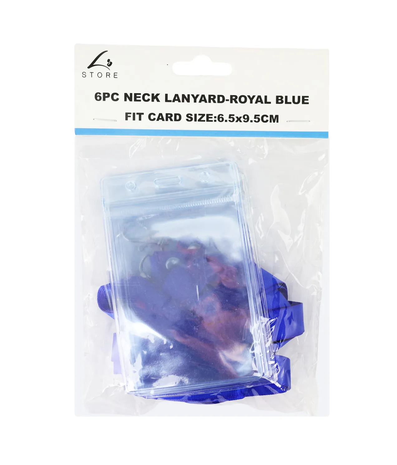 Blue Neck Lanyard 6pc 6.5 x 9.5cm