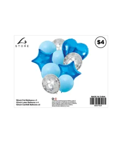 Blue Party Balloons Assorted 10pc