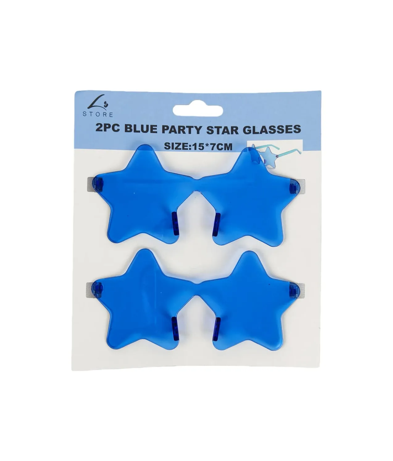 Blue Party Star Glasses 15x7cm 2pc