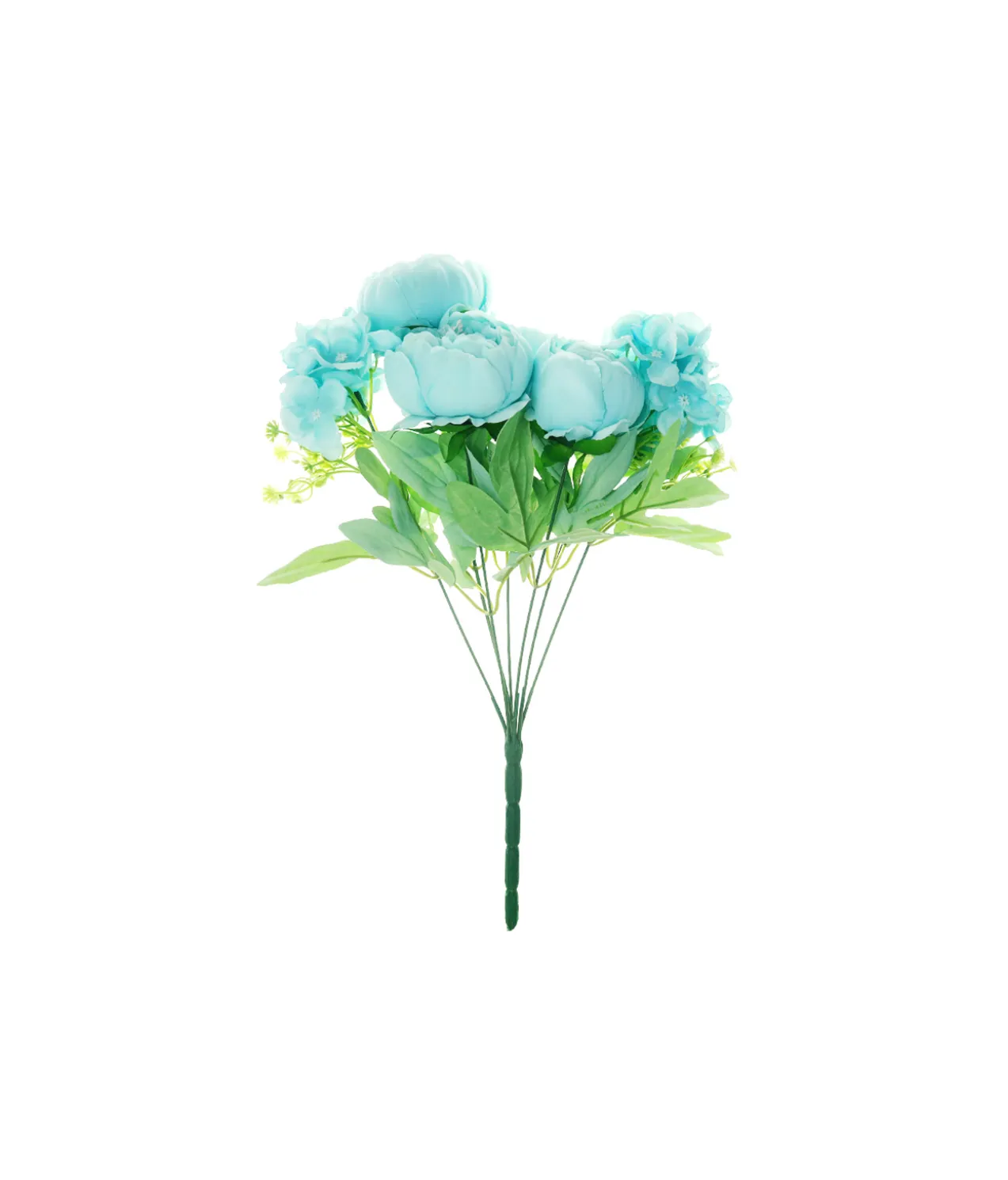 Blue Peony 5 Head Bunch 40cm