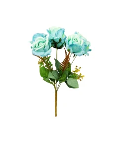 Blue Rose Bunch 41cm