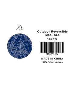 Blue Round Outdoor Reversible Mat 180cm