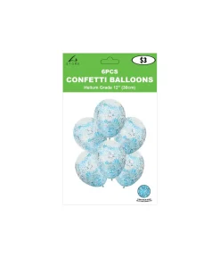 Blue Star Confetti Balloon 12inch 6pk