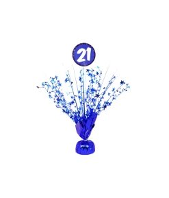 Blue 21st Birthday Table Centerpiece
