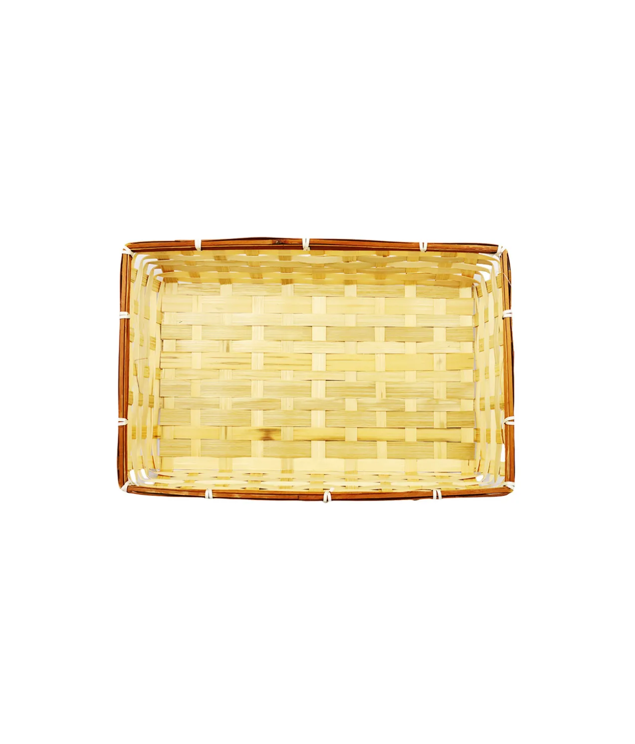 Bordered Bamboo Rectangle Basket 38x24x8cm