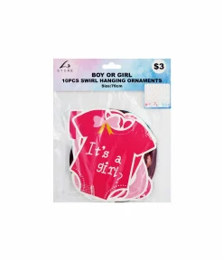 Boy or Girl Swirl Hanging Ornaments 10Pcs 70cm