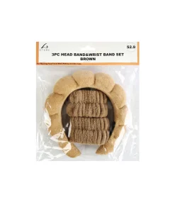 Brown Headband & Band Set 3pc