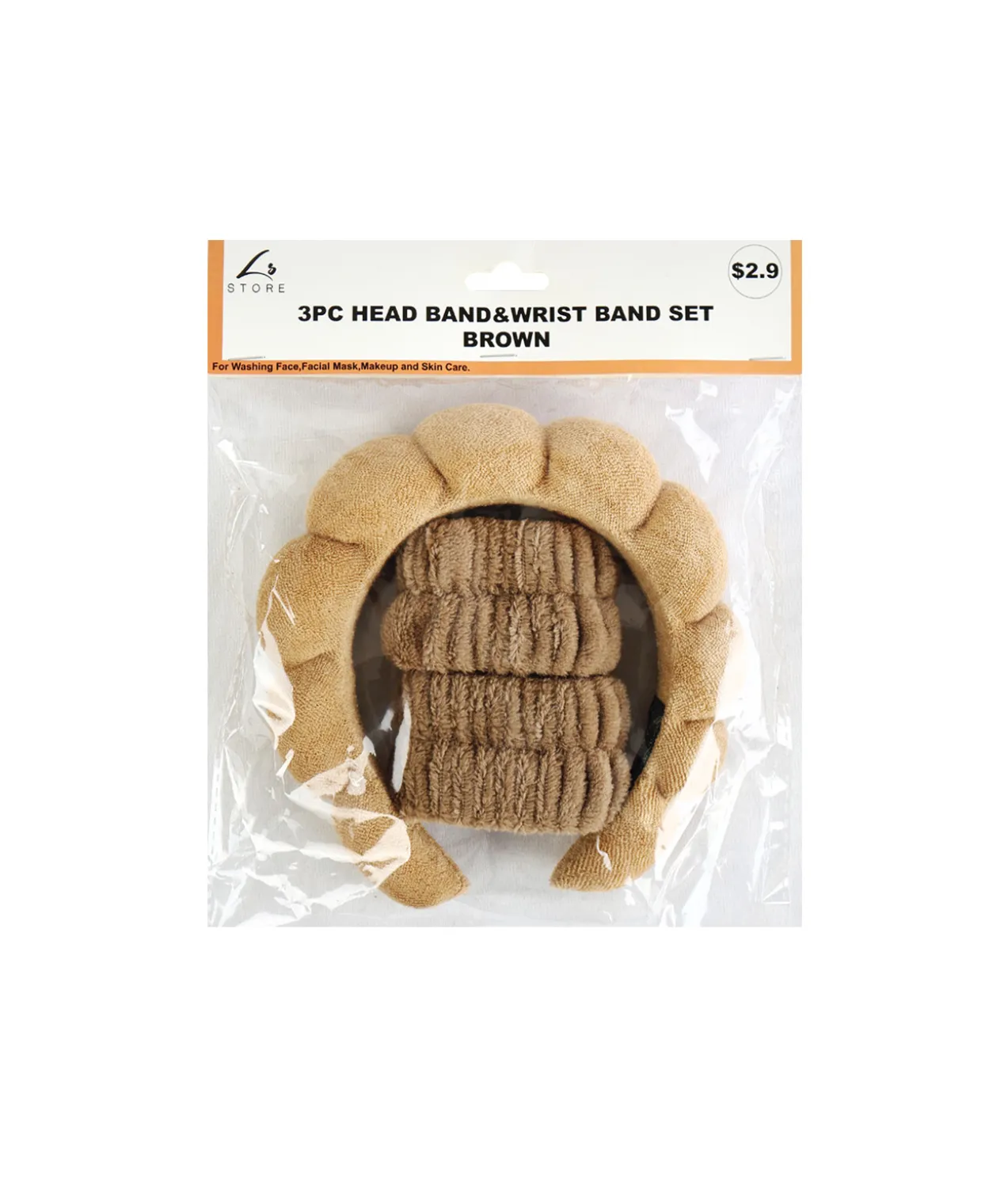 Brown Headband & Band Set 3pc
