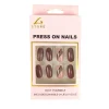 Brown Press On Nails 24pc