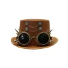 Brown Steampunk Fancy Hat with Goggles