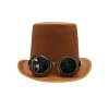 Brown Steampunk Top Hat with Goggles