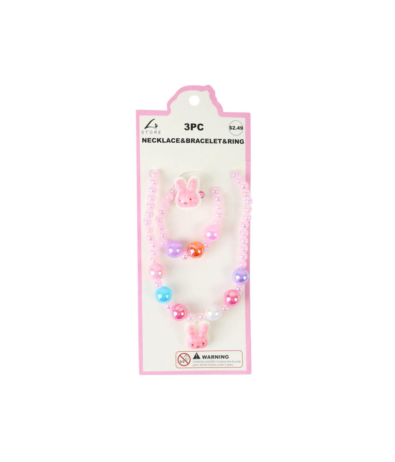 Bunny Necklace & Bracelet & Ring Set