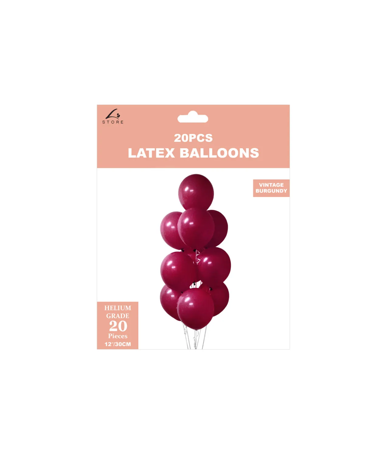Burgundy Latex Balloons 12inch 20pk
