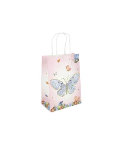 Butterfly Design Paper Bags 21cm 4pk