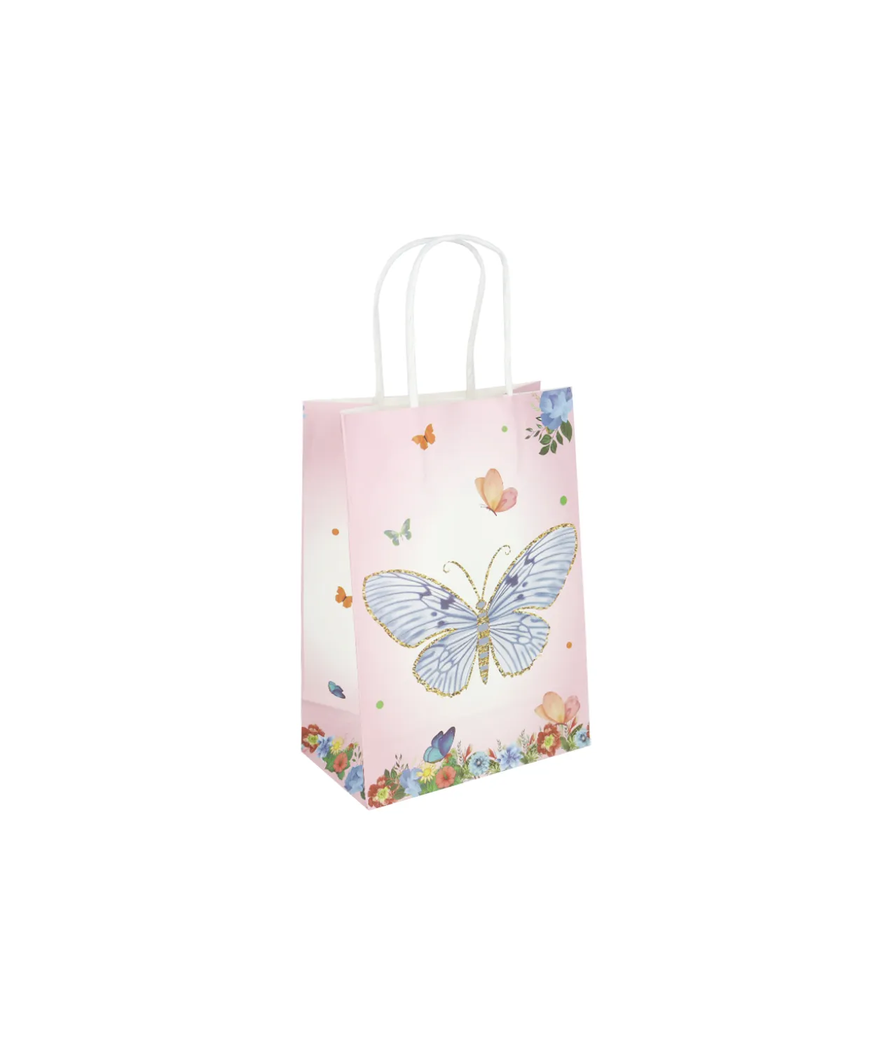 Butterfly Design Paper Bags 21cm 4pk