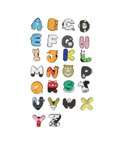 Cartoon Letters Shoe Charms 26pc