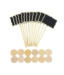 Chalkboard With Round Stand 12pc 8.5×17.5cm