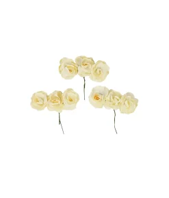 Champagne Artificial Craft Hibiscus Flowers 9pc 4cm