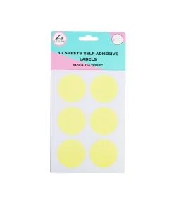 Circle Color Self Adhesive Labels Assorted 4.2 x 4.2cm 60pc