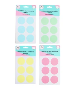 Circle Color Self Adhesive Labels Assorted 4.2 x 4.2cm 60pc