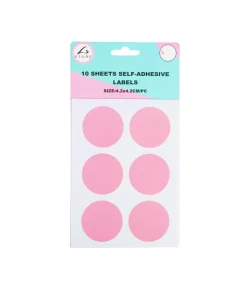 Circle Color Self Adhesive Labels Assorted 4.2 x 4.2cm 60pc