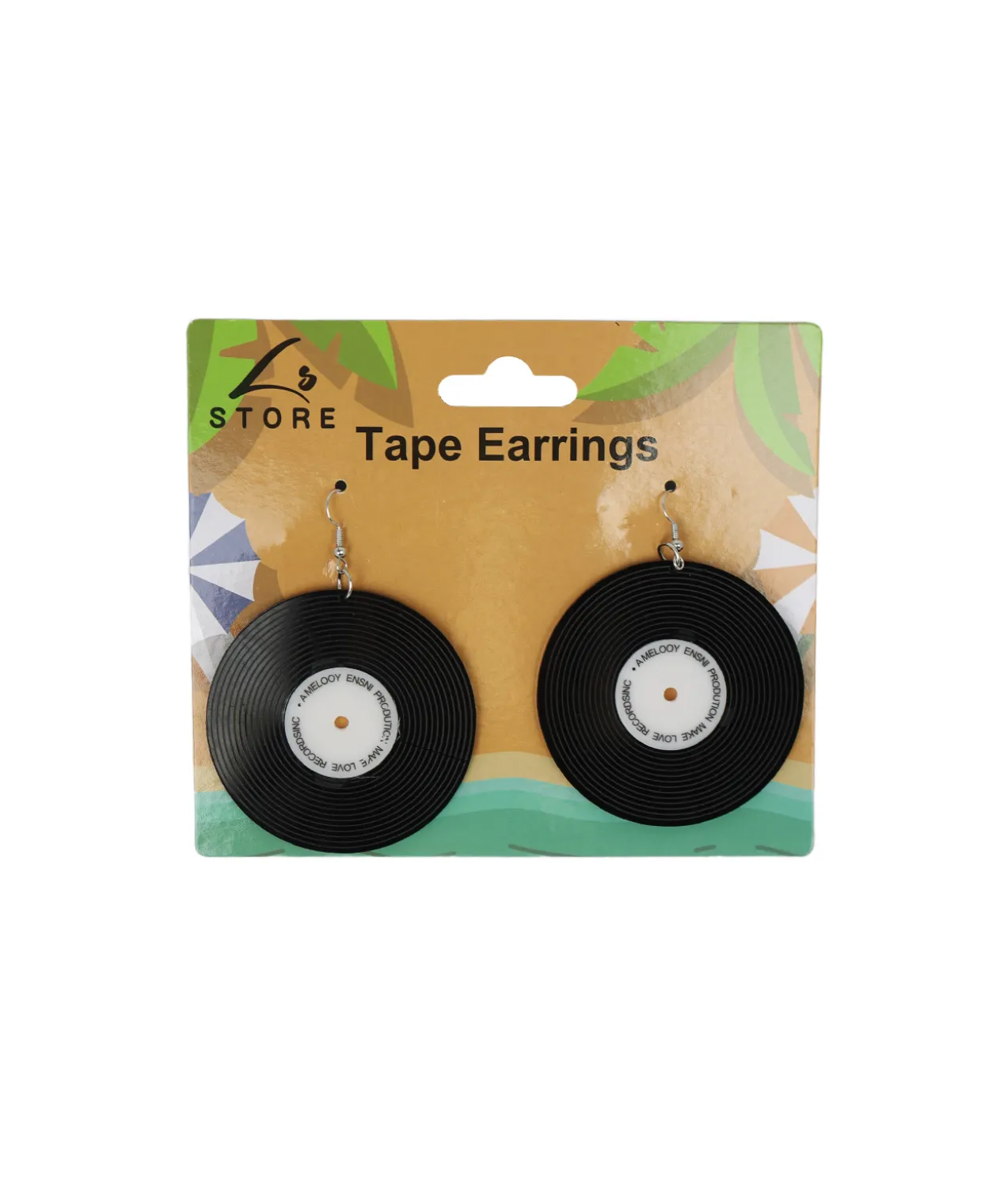 Circle Tape Earrings 8x6cm