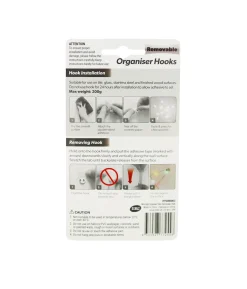 Clear Mini Decorating Removable Organiser Hook 20pk