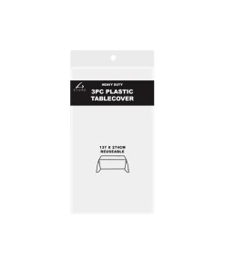Clear Plastic Tablecover 3pk