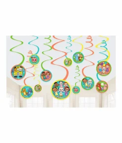 Cocomelon Spiral Decorations 12pk