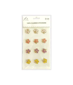 Colorful Flower Stickers 12pc