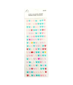 Colorful Heart Rhinestones Stickers 153pc