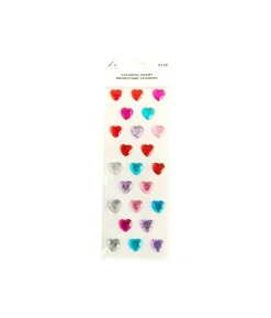 Colorful Heart Rhinestone Stickers 23pc