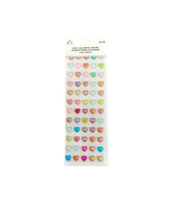 Colorful Heart Rhinestone Stickers 14mm 60pc