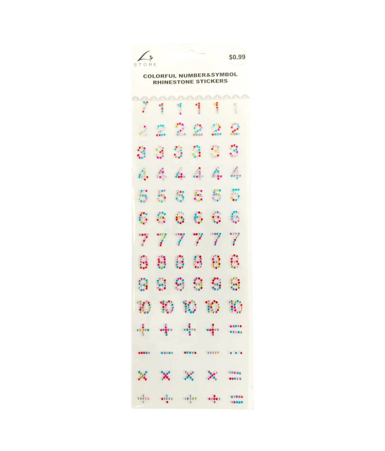 Colorful Number Symbol Rhinestone Stick