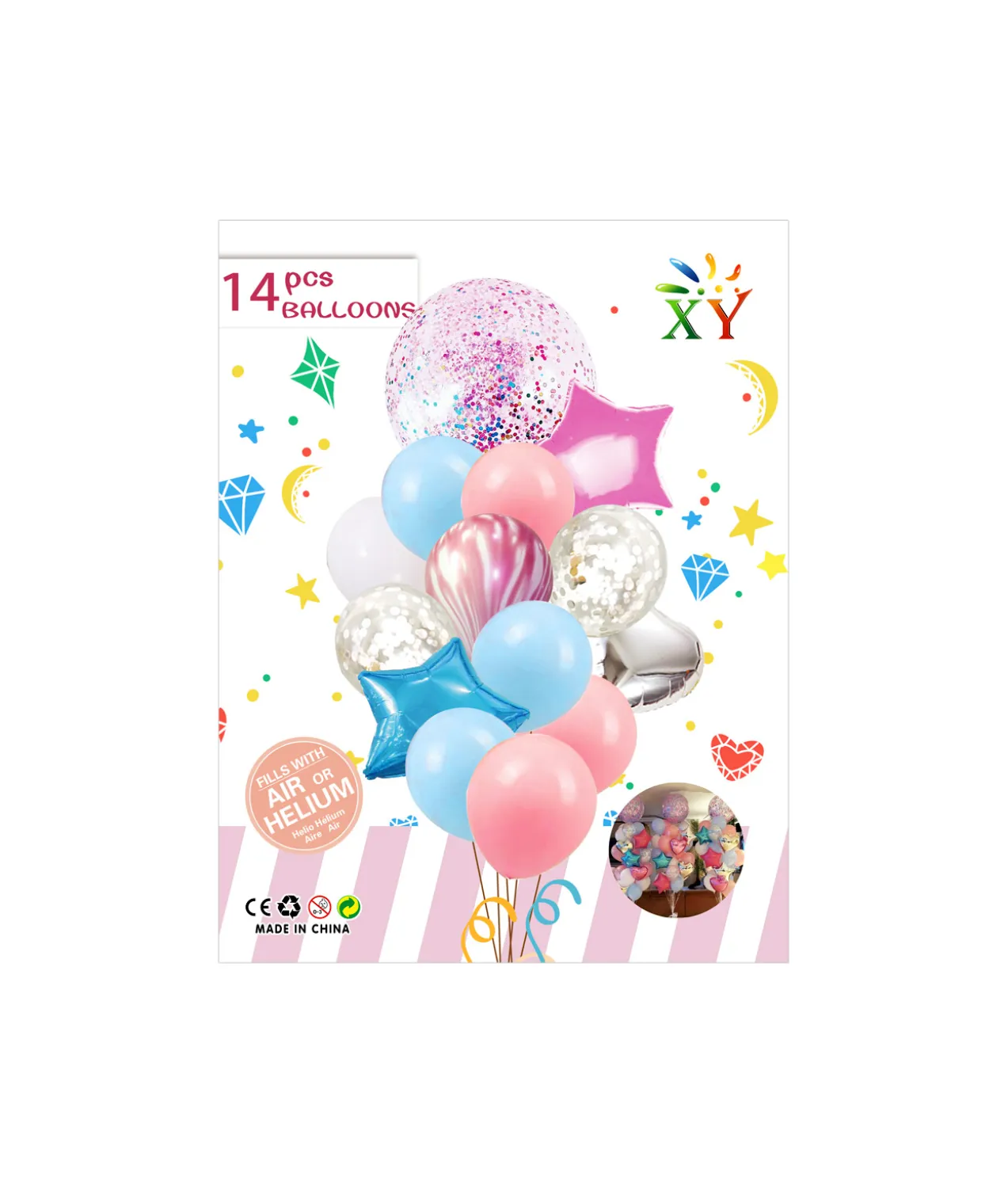 Colorful Party Balloon Set 14pc