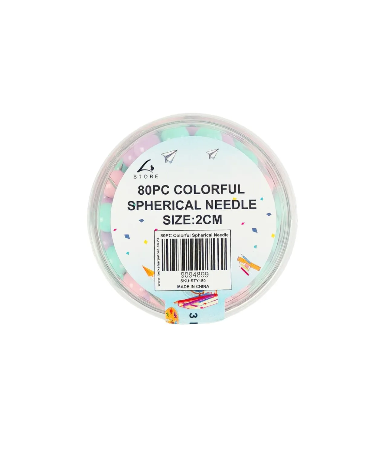 Colorful Spherical Needle 80pc 2cm
