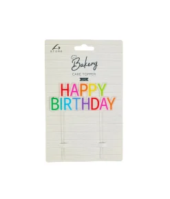 Colourful Happy Birthday Cake Topper 1pc 14x12cm