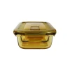 2-Comp Rectangle Amber Borosilicate Glass Container 580ml