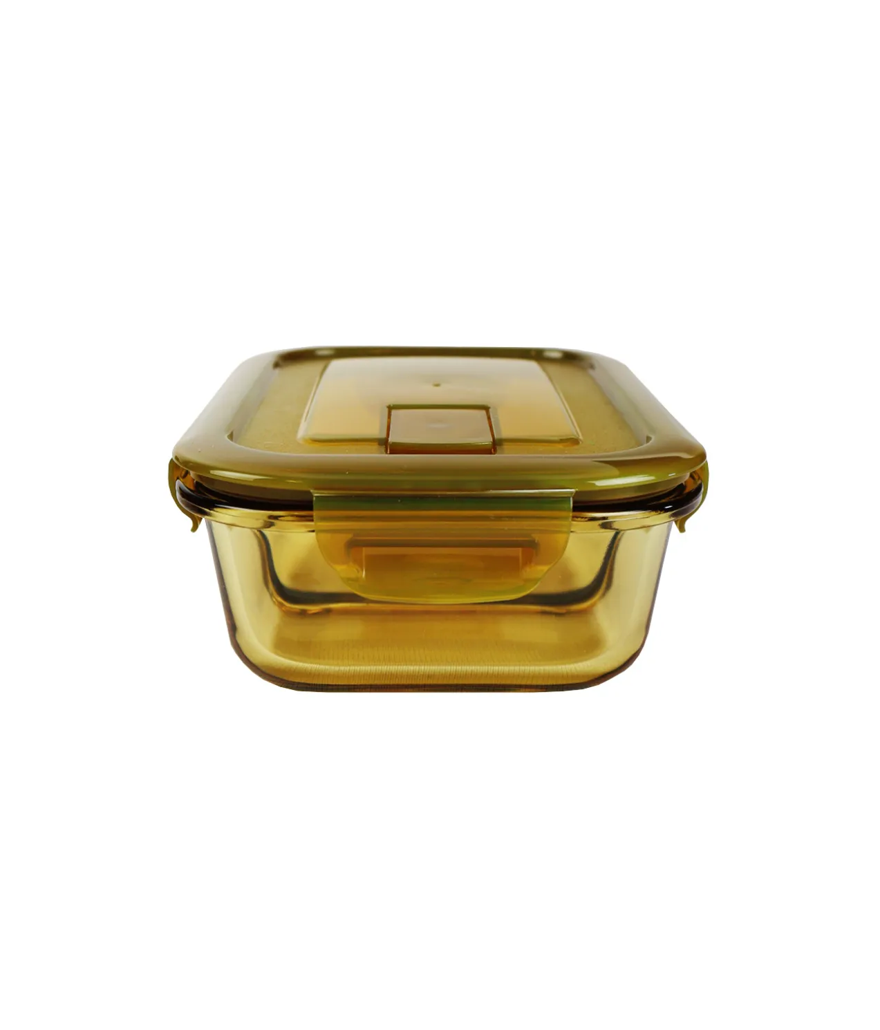 2-Comp Rectangle Amber Borosilicate Glass Container 800ml