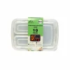 3-Comp Square Take Away Containers 10pk 900ml