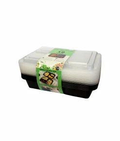3-Comp Square Take Away Containers 10pk 900ml
