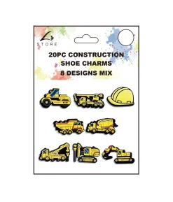 Construction Shoe Charms 20pc
