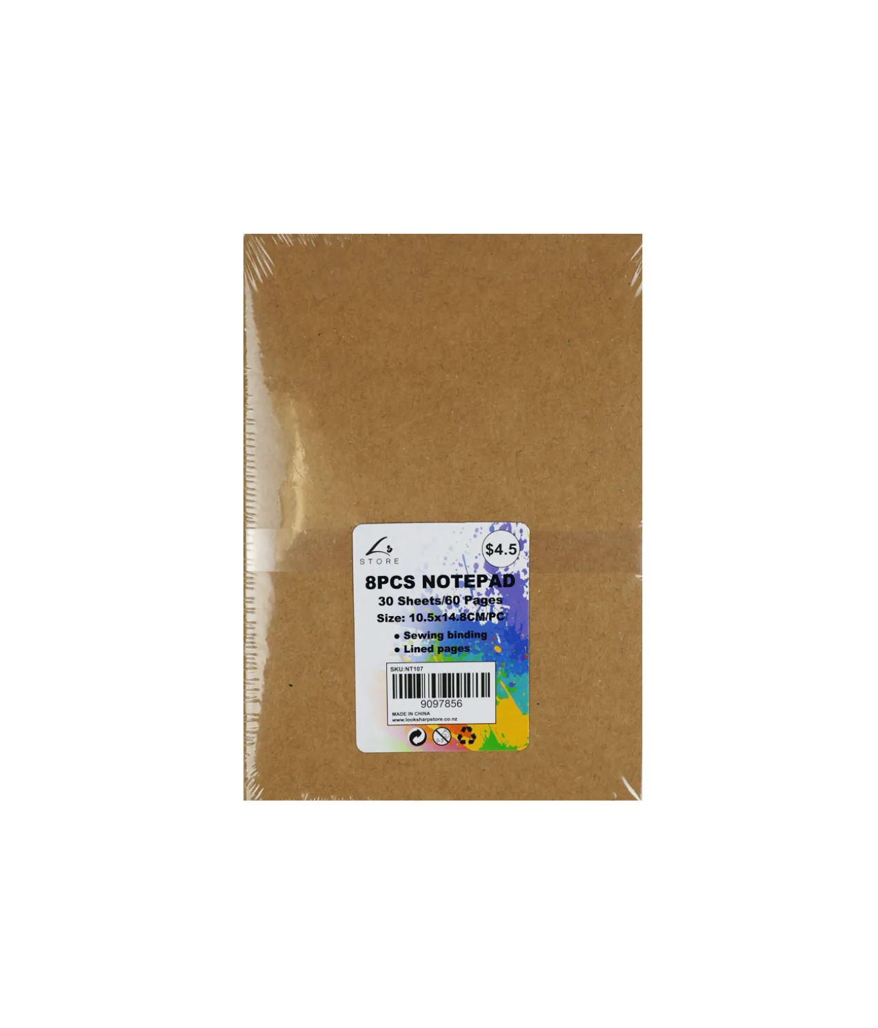 Craft Paper Notebook A6 8pk