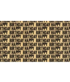 Craft Wrapping Paper With Birthday Print Assorted 70cmx5m