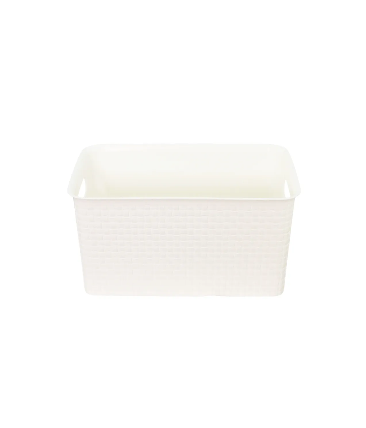 Cream Plastic Storage Box 39.5x26x19 cm