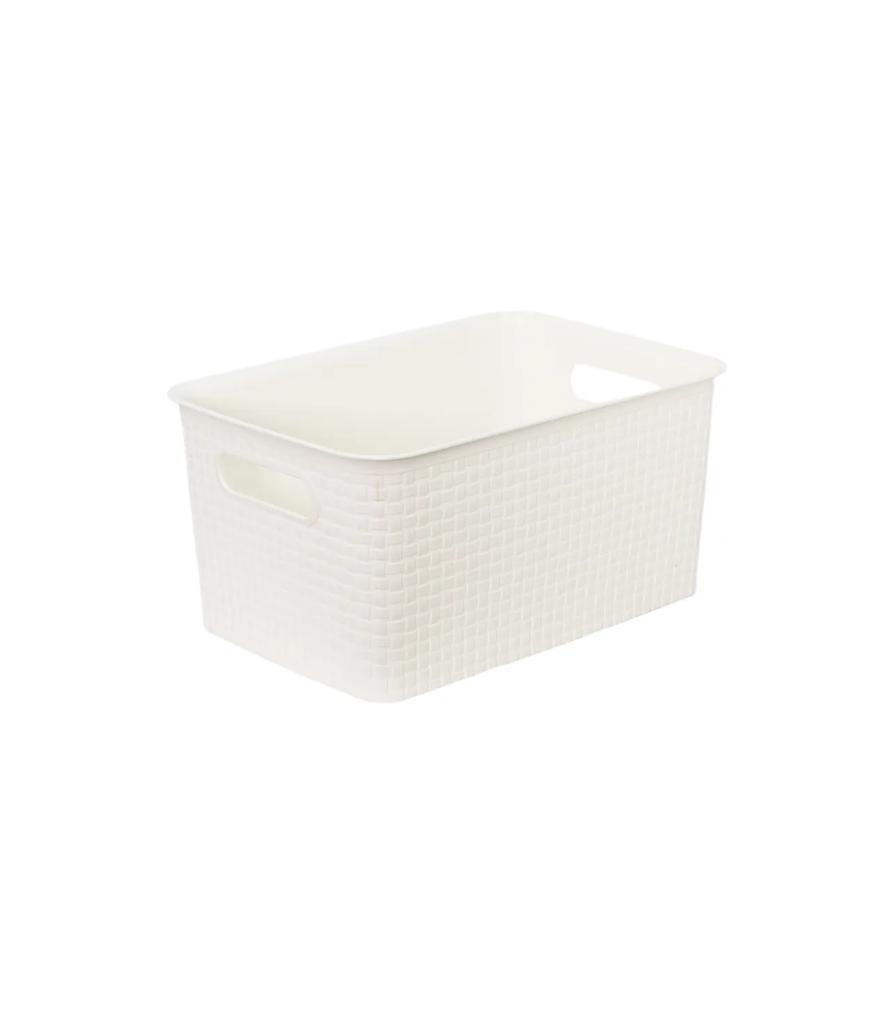 Cream Plastic Storage Box 39.5x26x19 cm