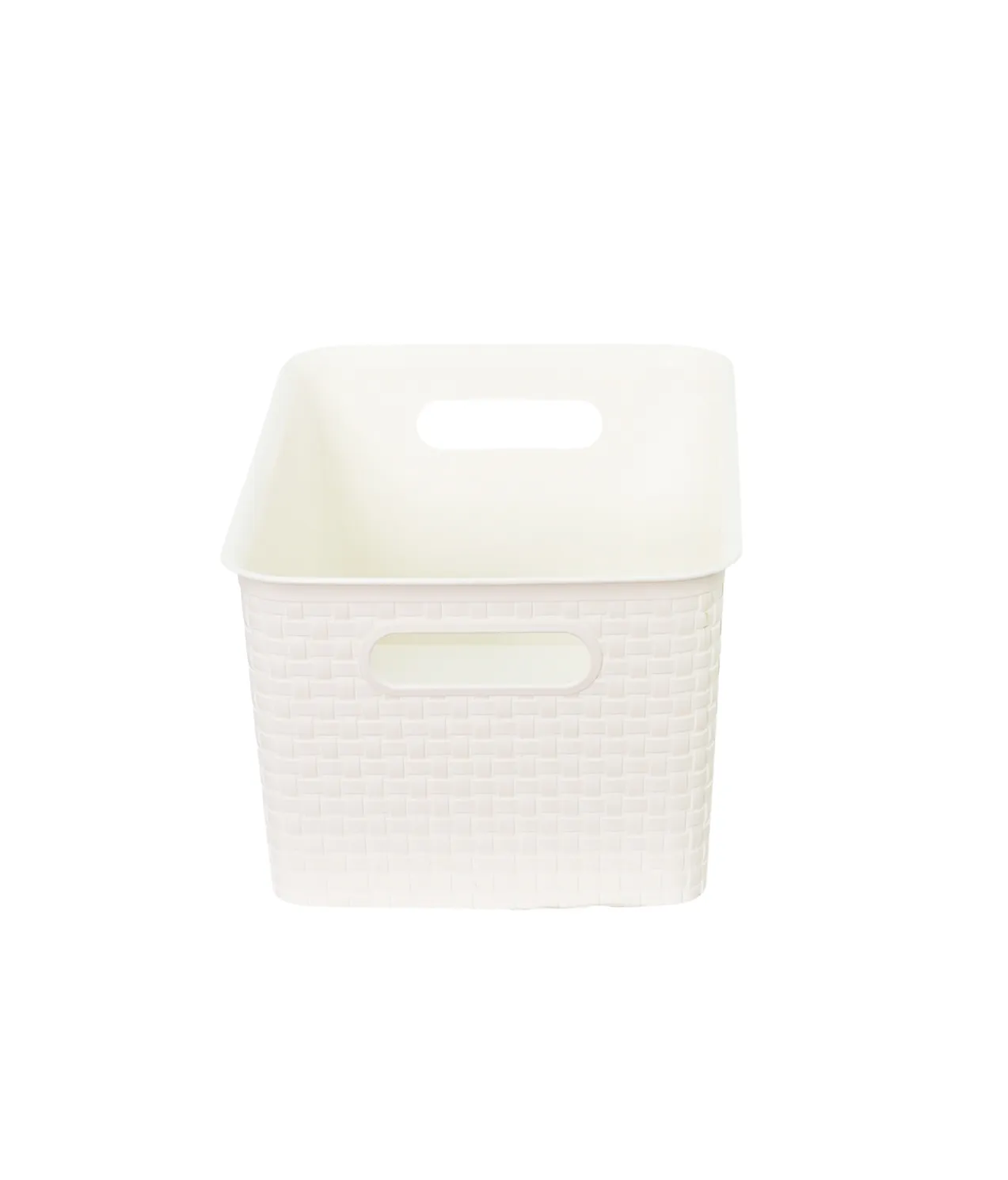 Cream Plastic Storage Box 39.5x26x19 cm
