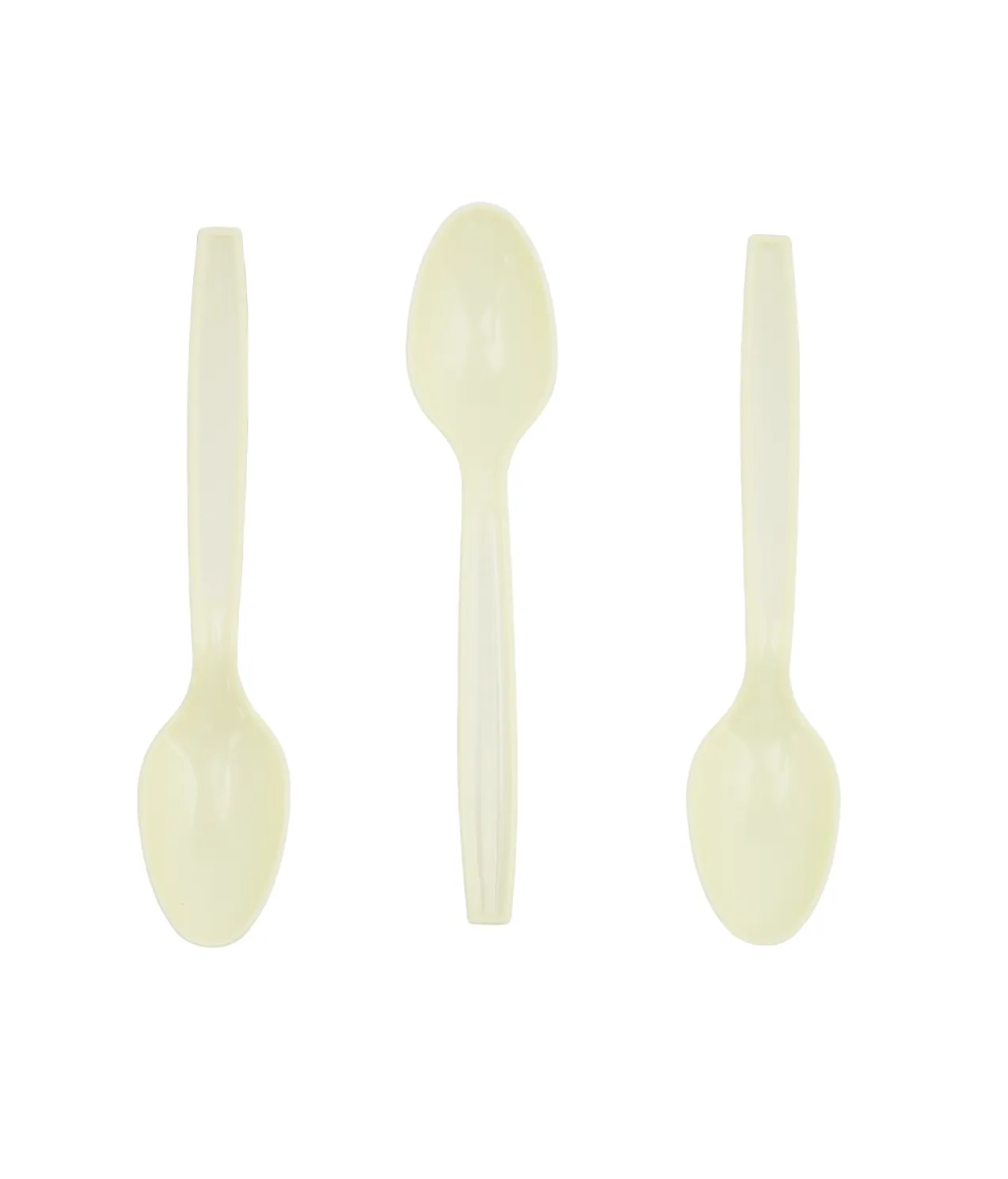 Cream PP Reusable Spoons 50pc 15cm