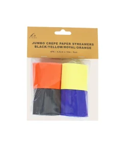 Crepe Paper Streamers Mixed 4pk 4.5cm x 10m